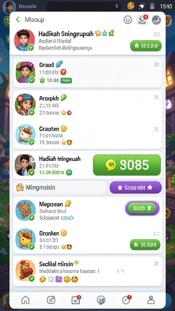 uh77 - Leaderboard yang menunjukkan peringkat pemain terbaik.